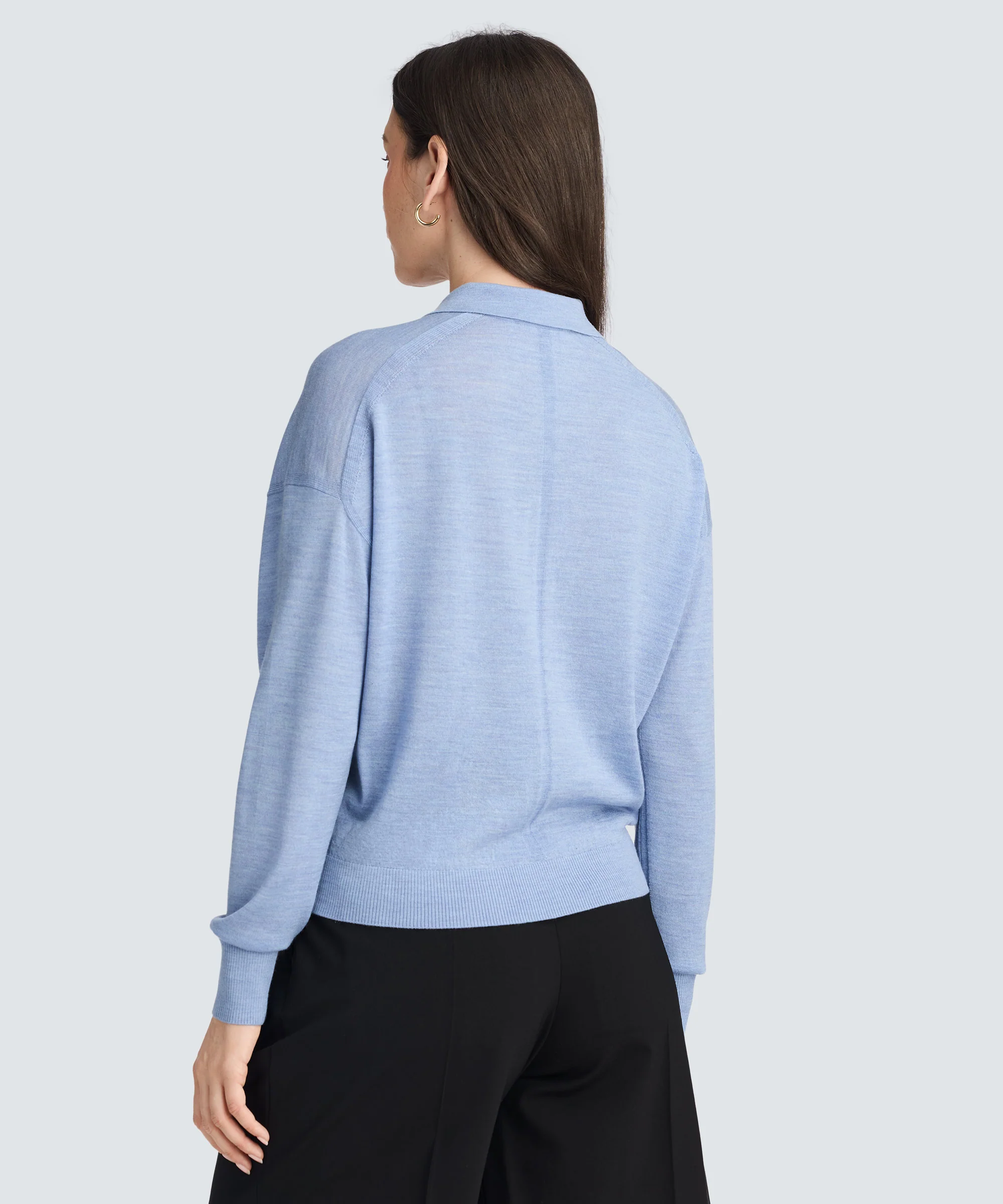 Women’s Long Sleeve Fine Knit Polo - Image 6