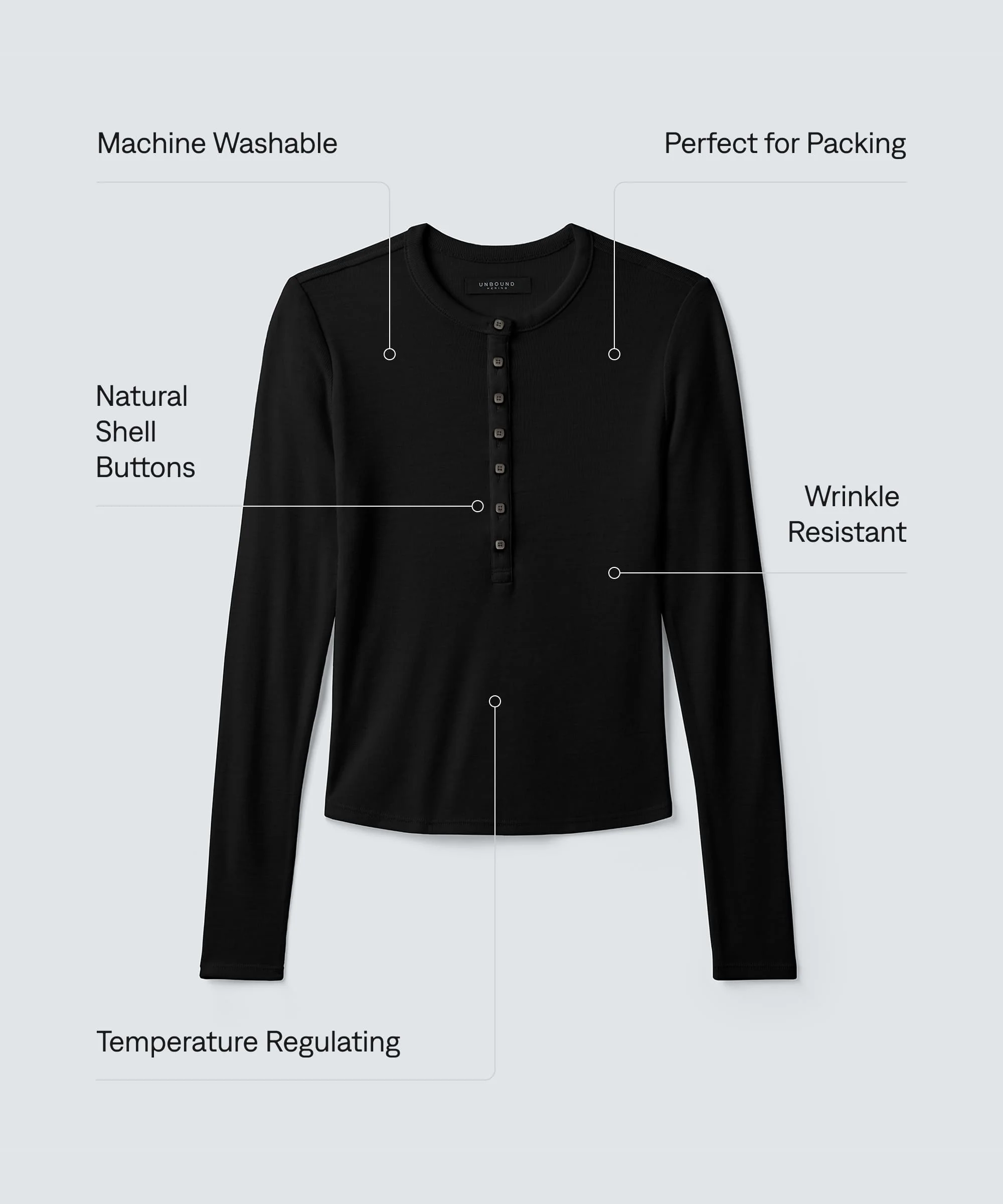 Women's Merino Rib Henley - Image 23