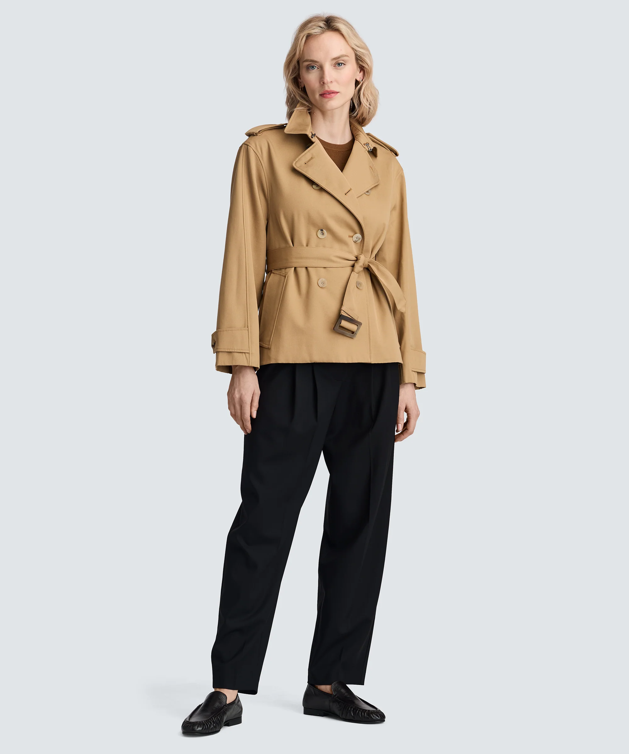 Women's Merino Short Trench Coat - Image 4